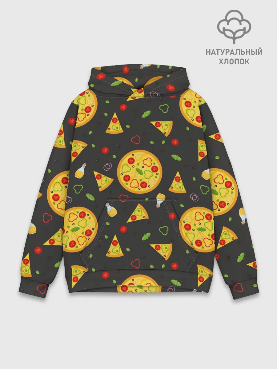 Худи мужской база хлопок / Веганская пицца
