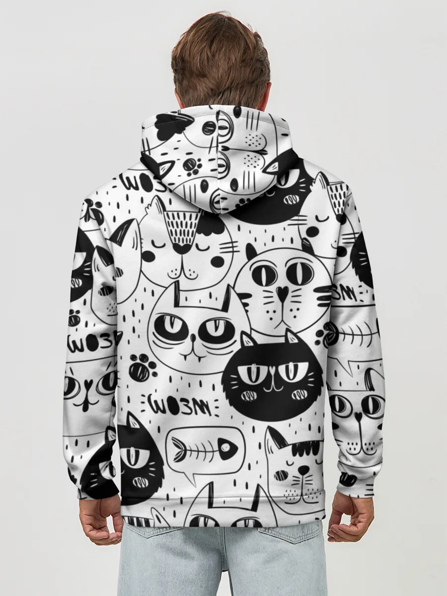 Худи мужской база хлопок / Кошки