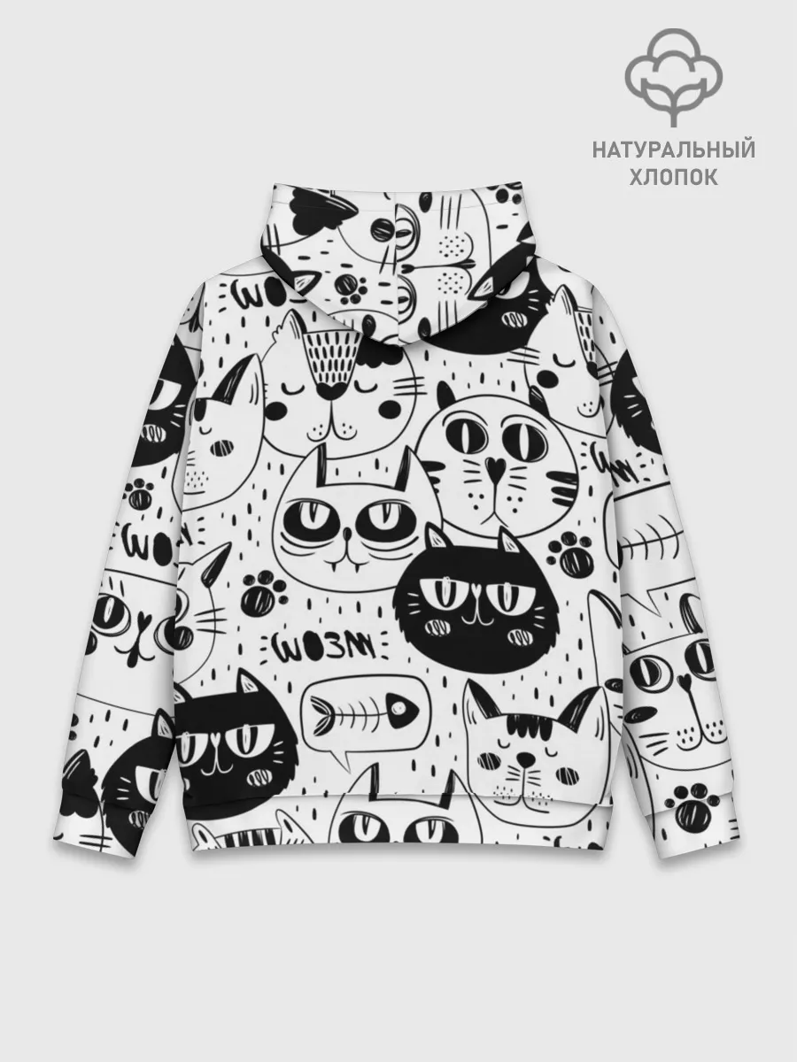 Худи мужской база хлопок / Кошки