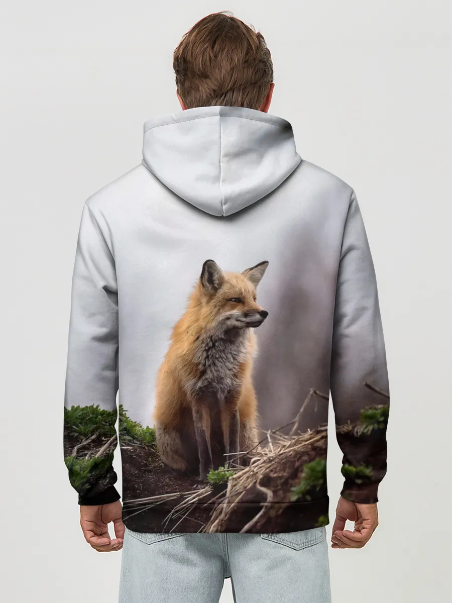 Худи мужской база хлопок / Лиса