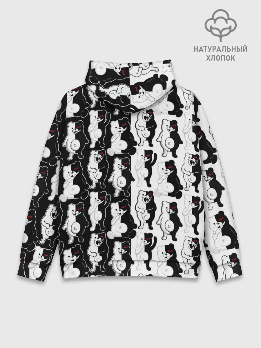 Худи мужской база хлопок / MONOKUMA / МОНОКУМА ПАТТЕРН
