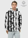 Худи мужской база хлопок / MONOKUMA / МОНОКУМА ПАТТЕРН