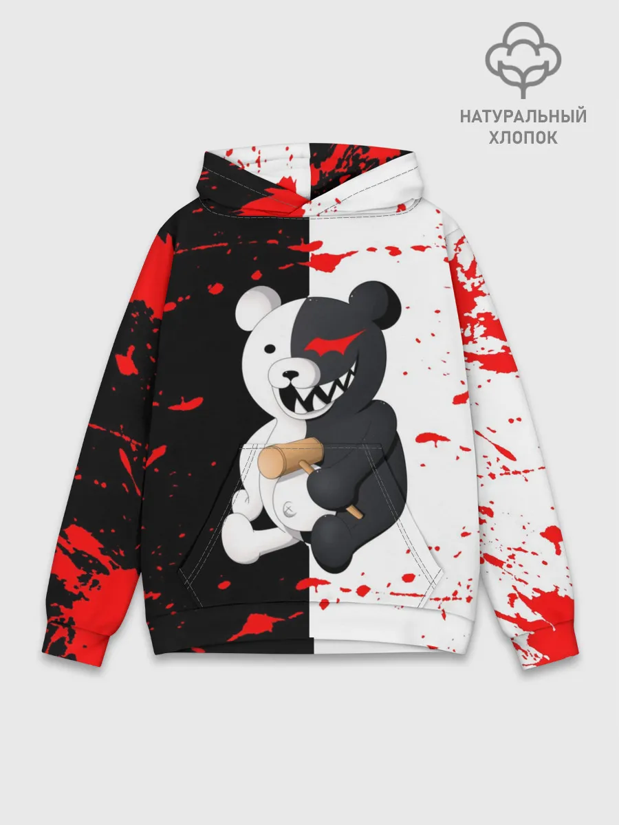 Худи мужской база хлопок / monokuma с молотком