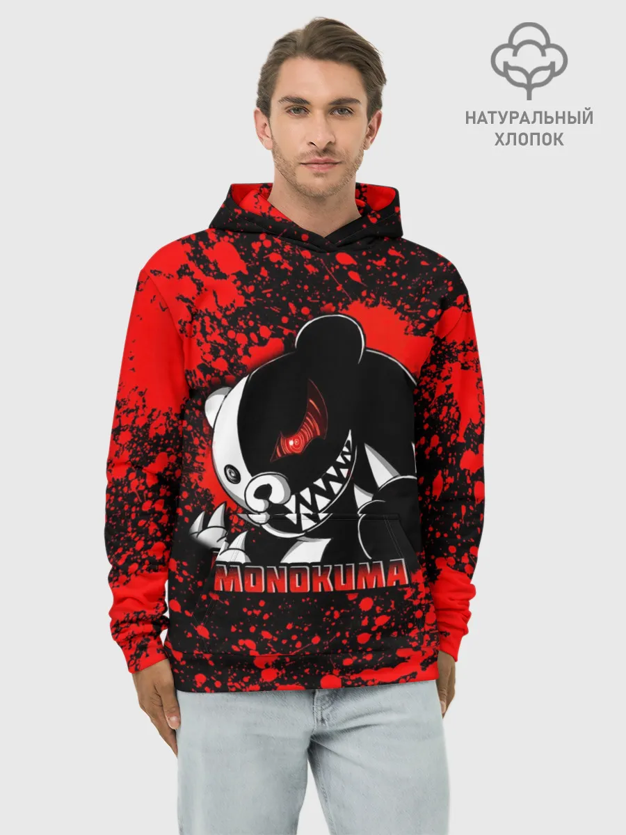 Худи мужской база хлопок / MONOKUMA / МОНОКУМА BLOOD