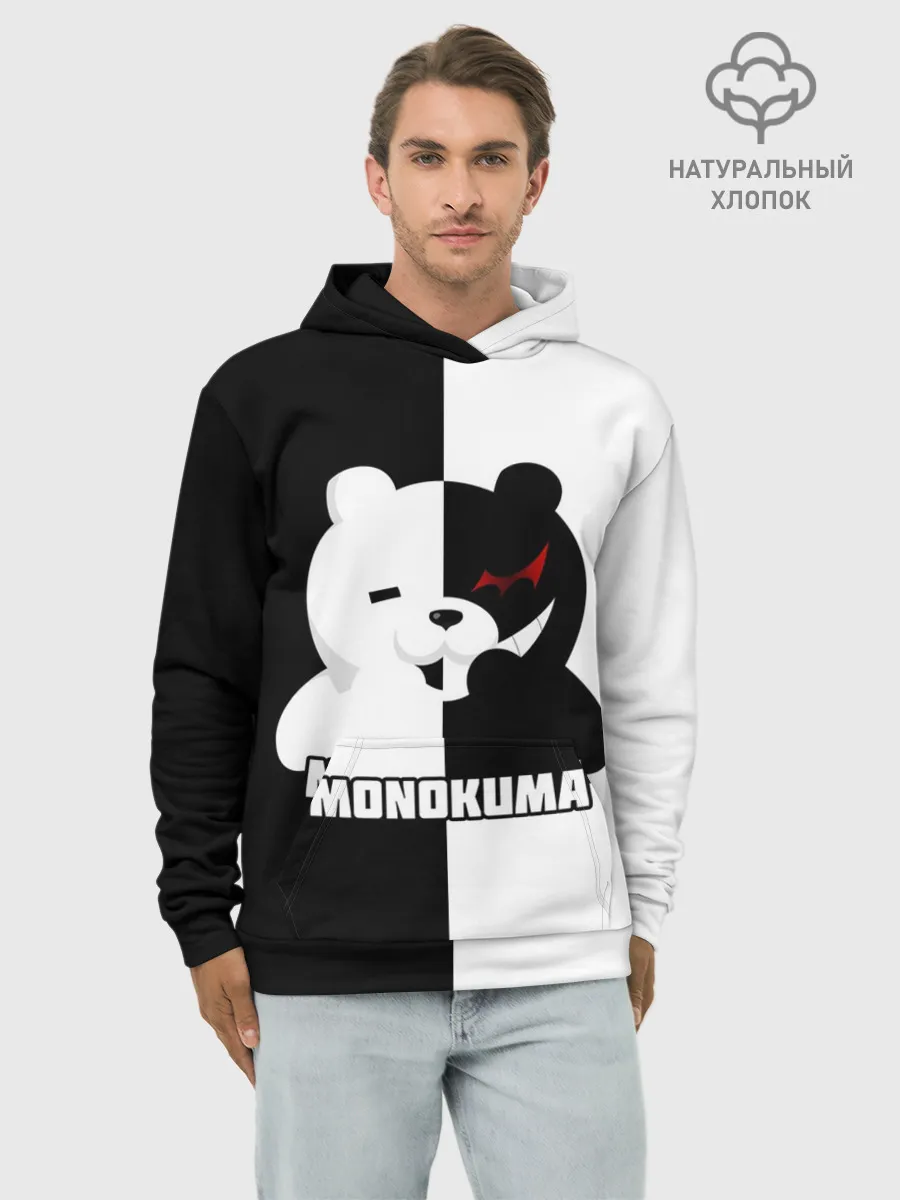 Худи мужской база хлопок / MONOKUMA / МОНОКУМА BEAR