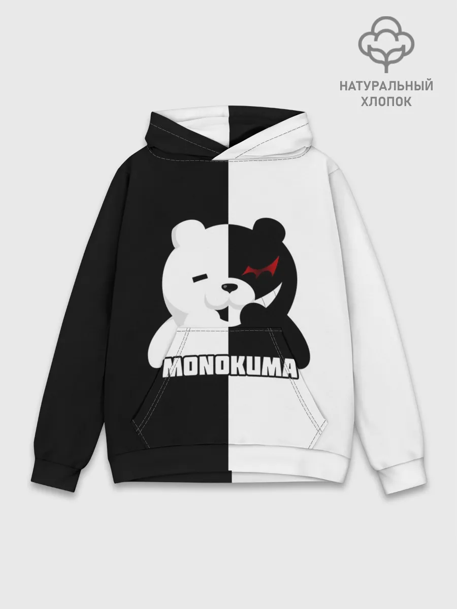 Худи мужской база хлопок / MONOKUMA / МОНОКУМА BEAR
