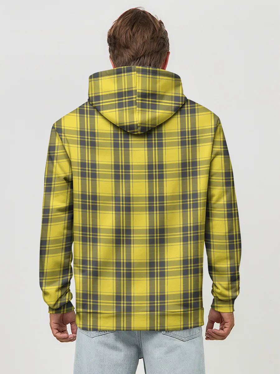 Худи мужской база хлопок / Клеточный узор