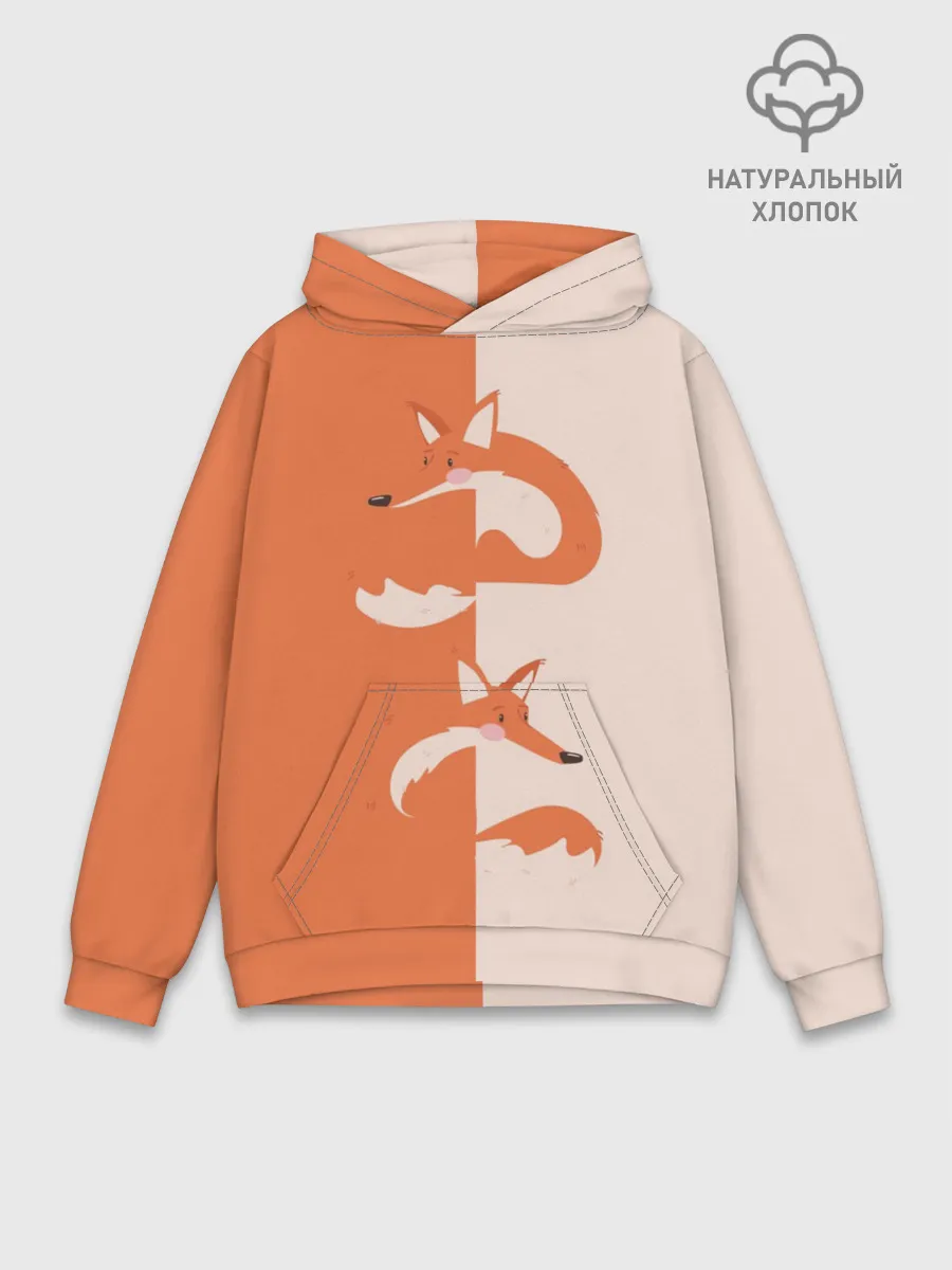 Худи мужской база хлопок / Лисичка-сестричка