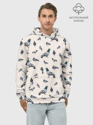 Худи мужской база хлопок / Голуби