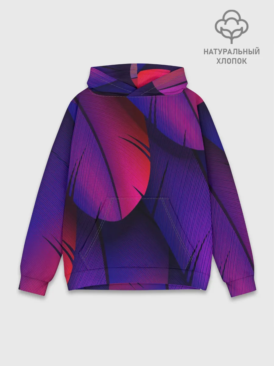 Худи мужской база хлопок / Фиолетовые Перья