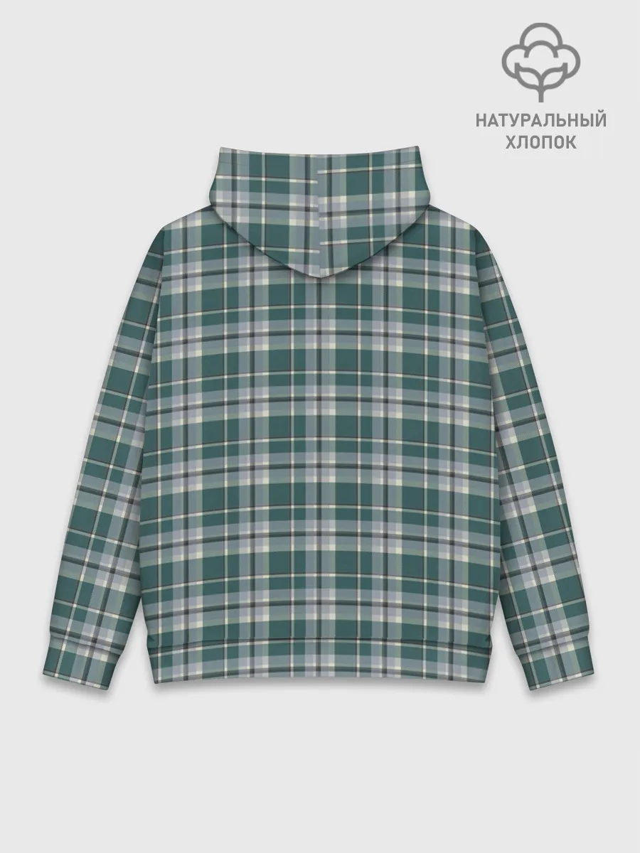 Худи мужской база хлопок / Узор в клетку