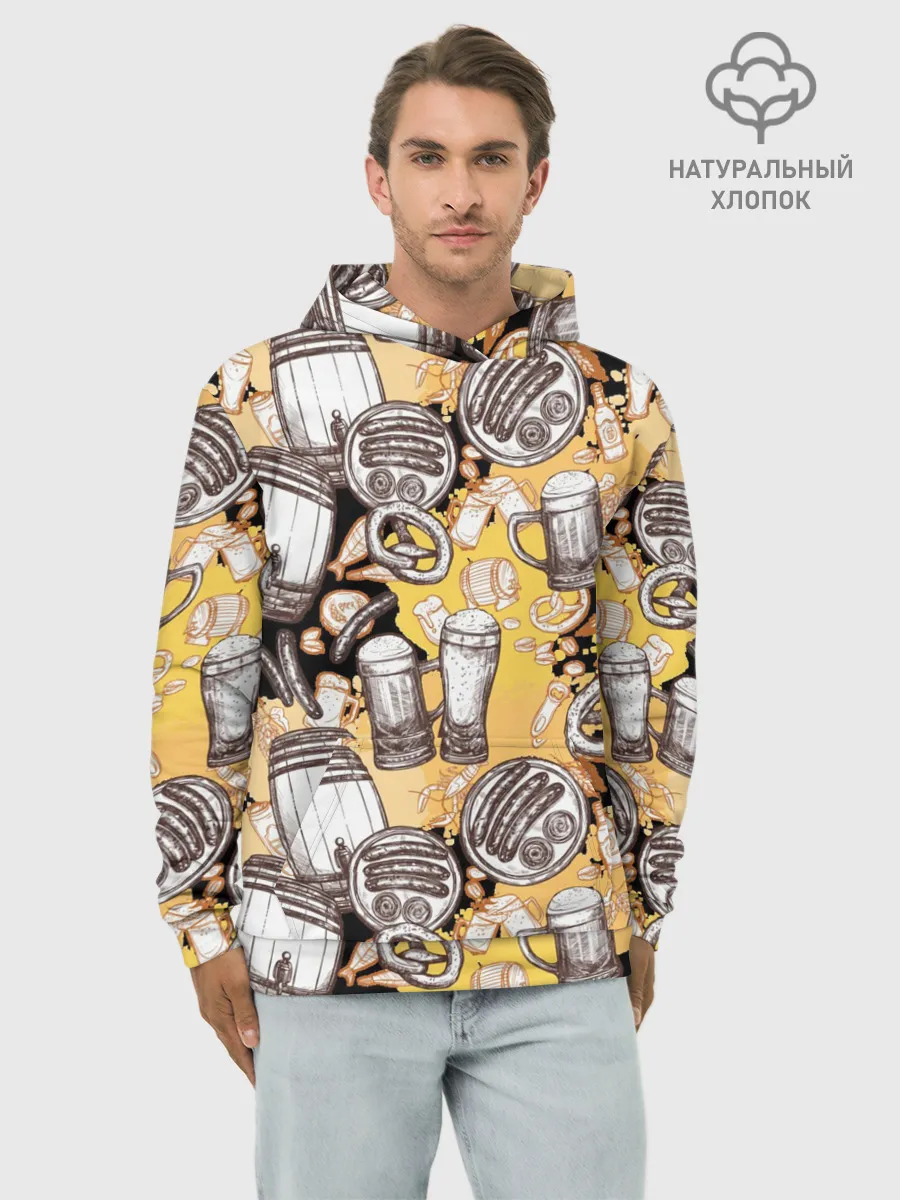 Худи мужской база хлопок / Пиво / Beer