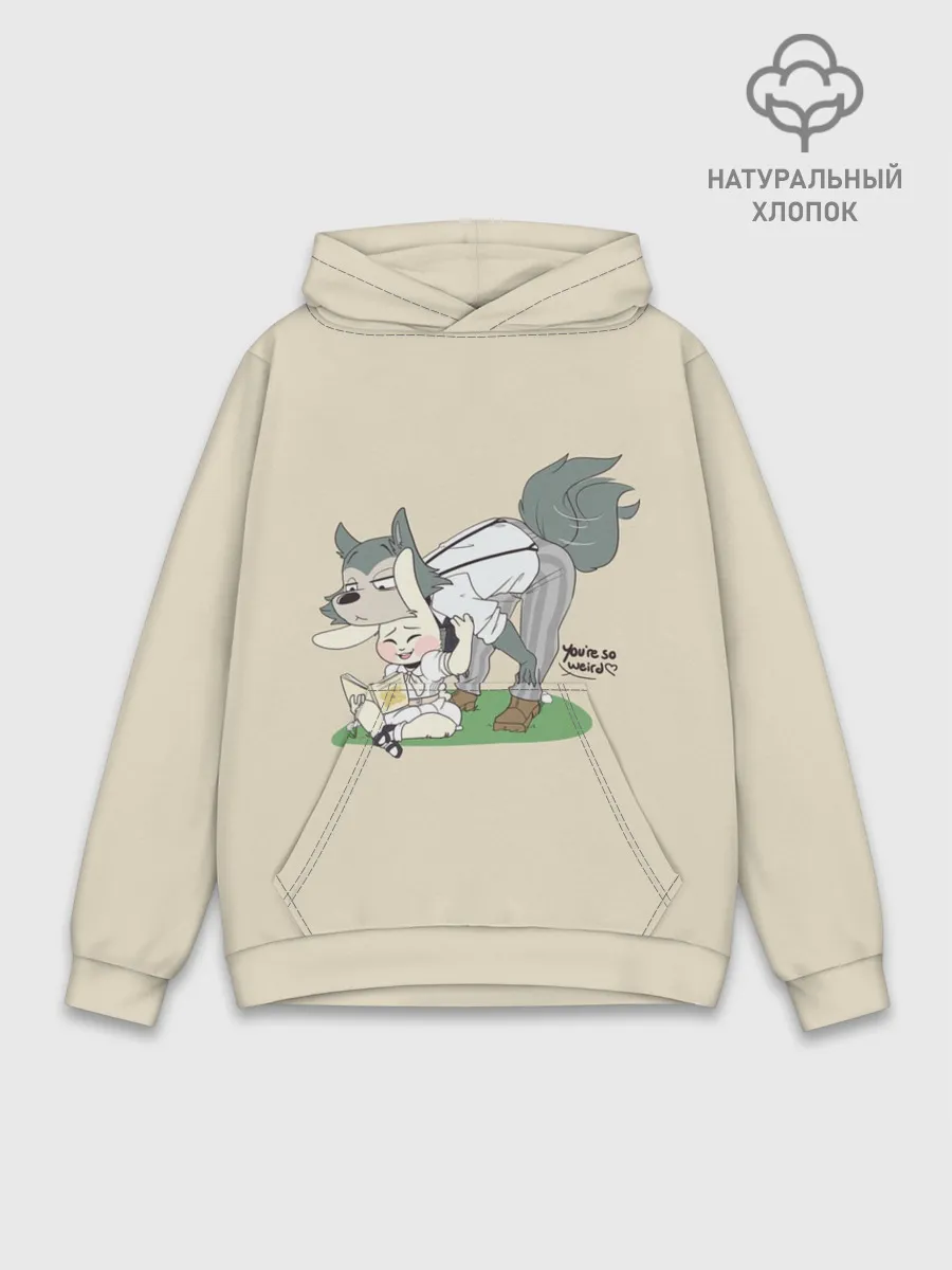 Худи мужской база хлопок / Ты очень странный!