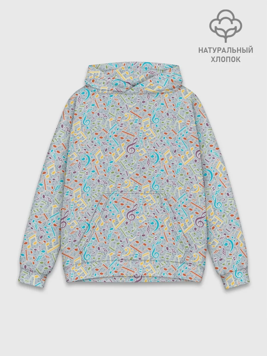 Худи мужской база хлопок / Музыкальные ноты