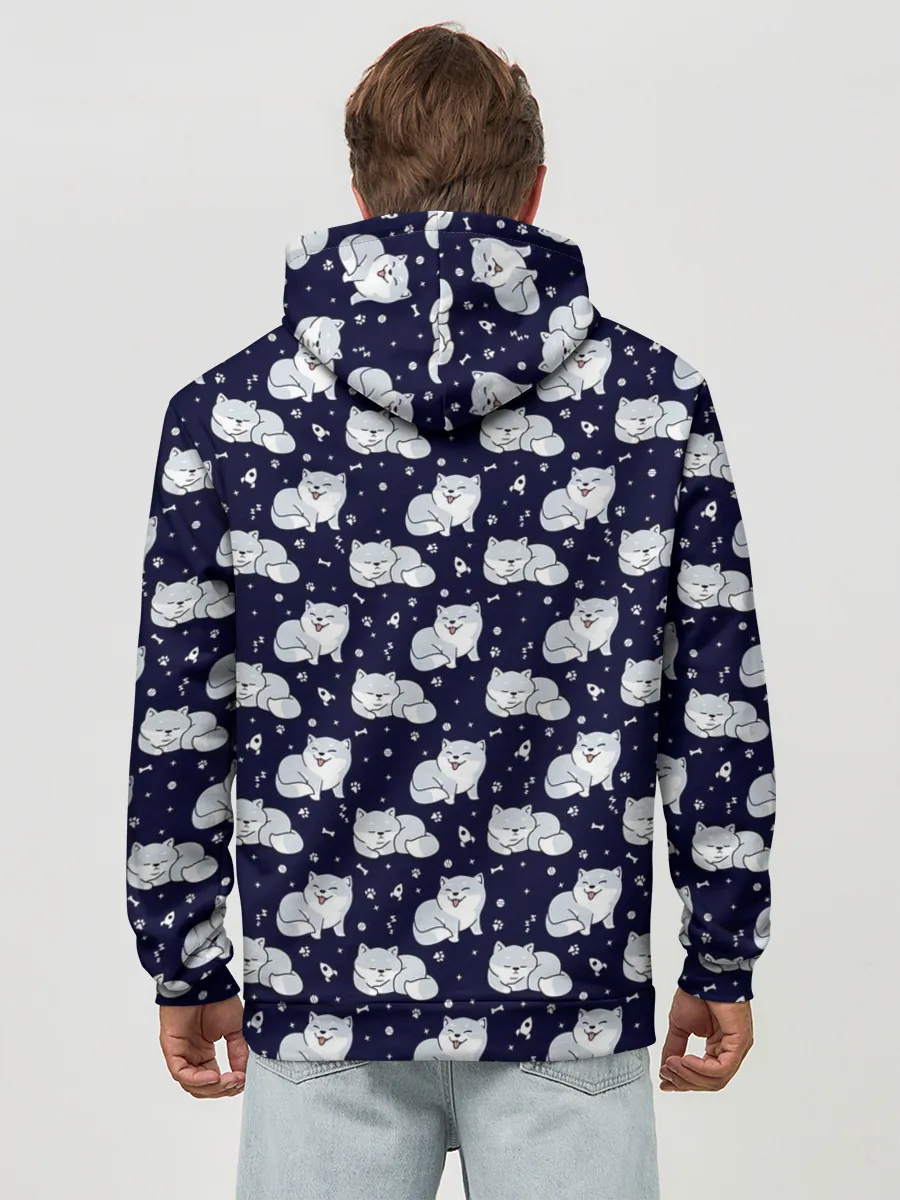 Худи мужской база хлопок / Милая Шиба Ину