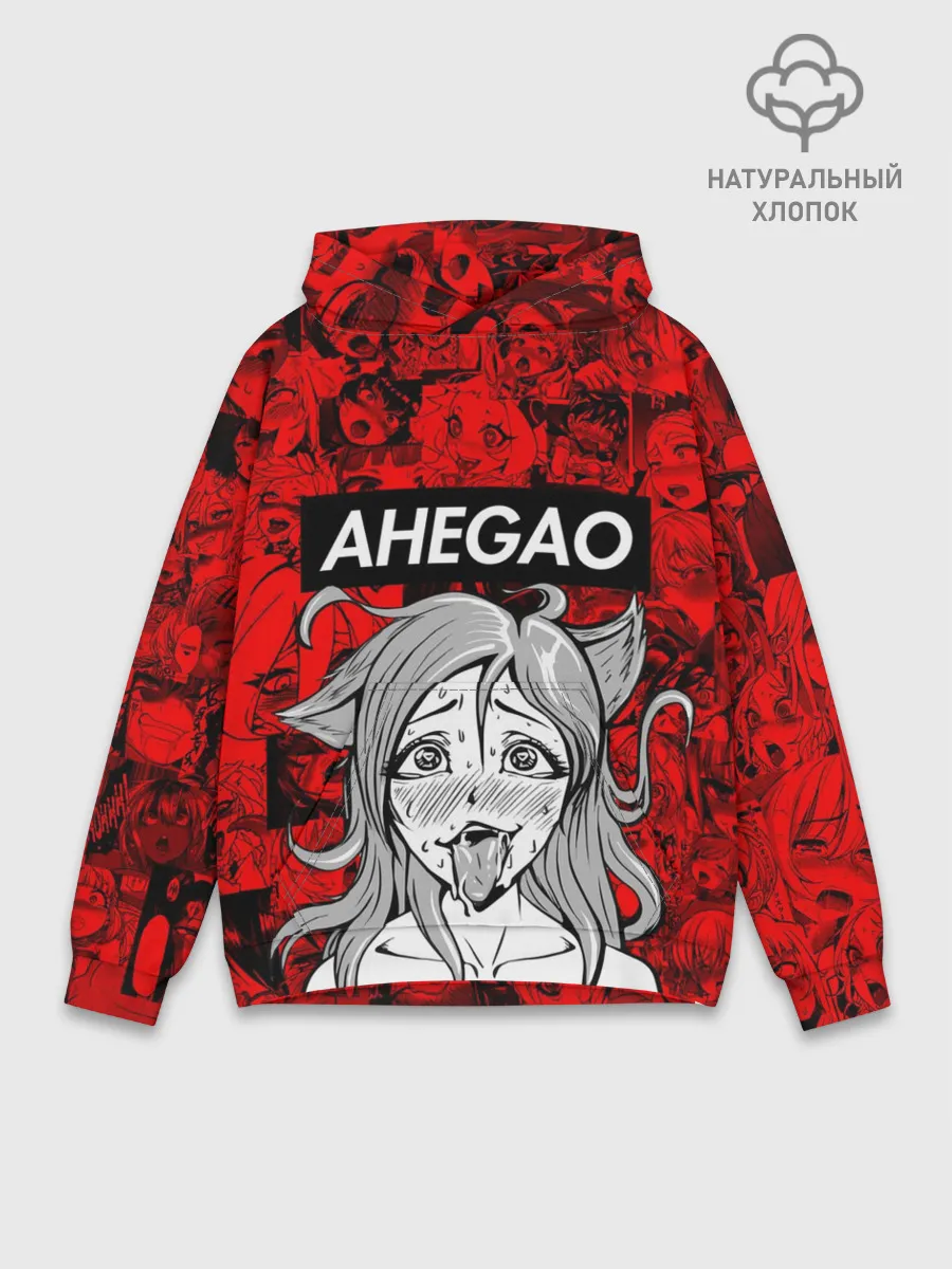 Худи мужской база хлопок / Ahegao red