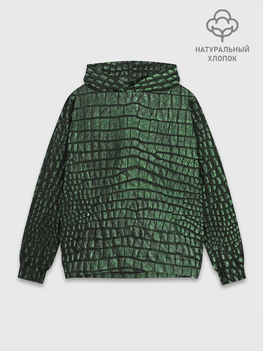 Худи мужской база хлопок / Кожа Крокодила