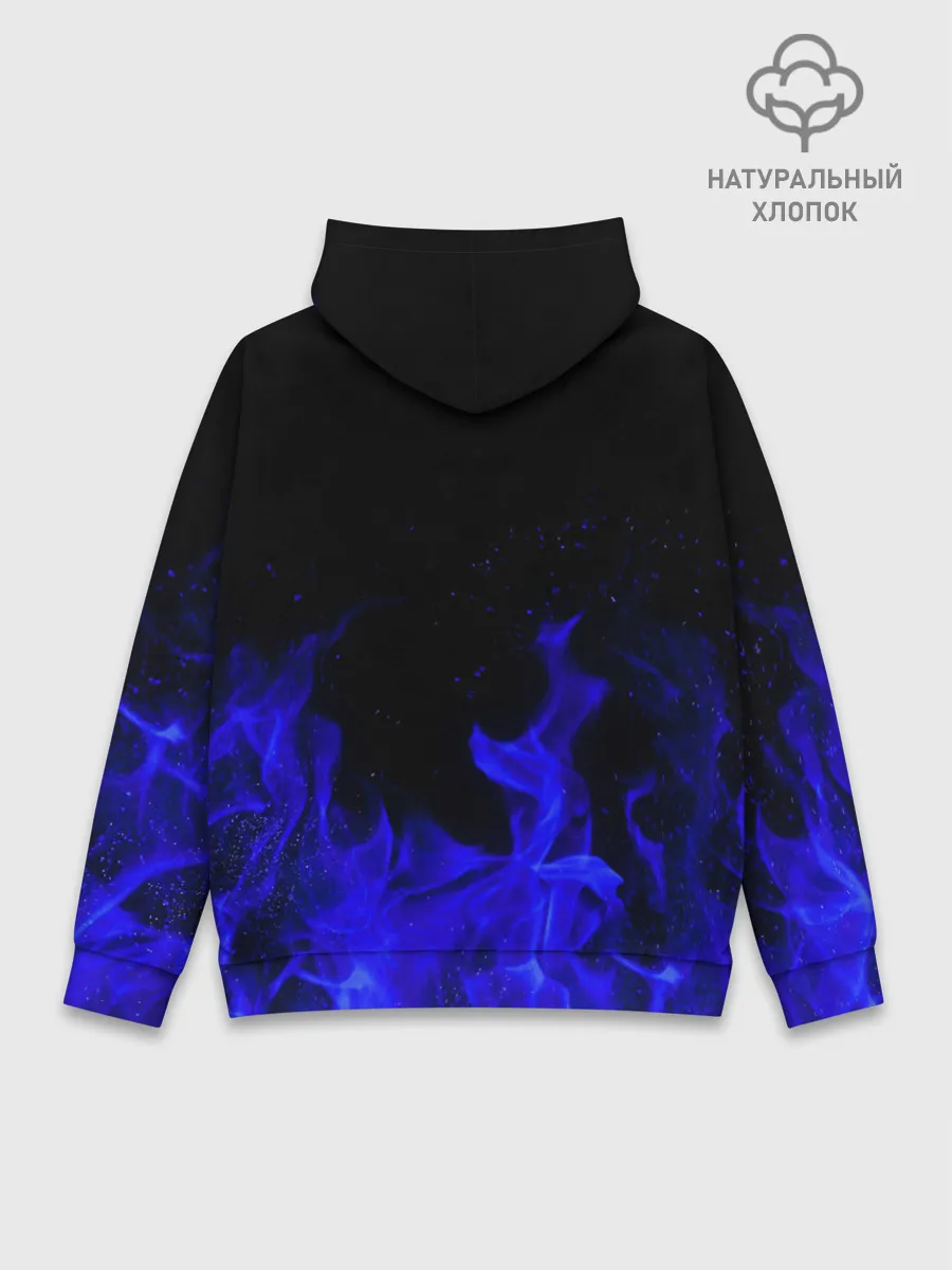 Худи мужской база хлопок / Синий Огонь