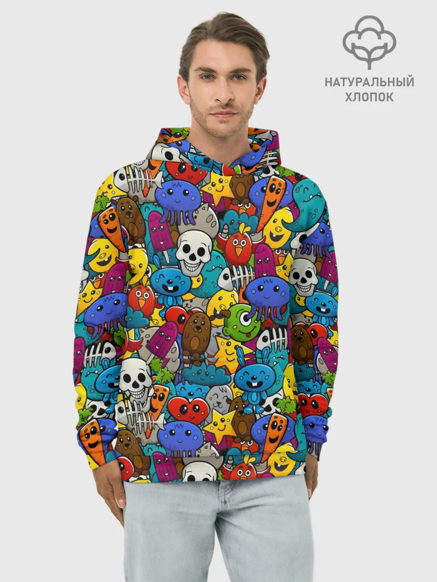Худи мужской база хлопок / Граффити