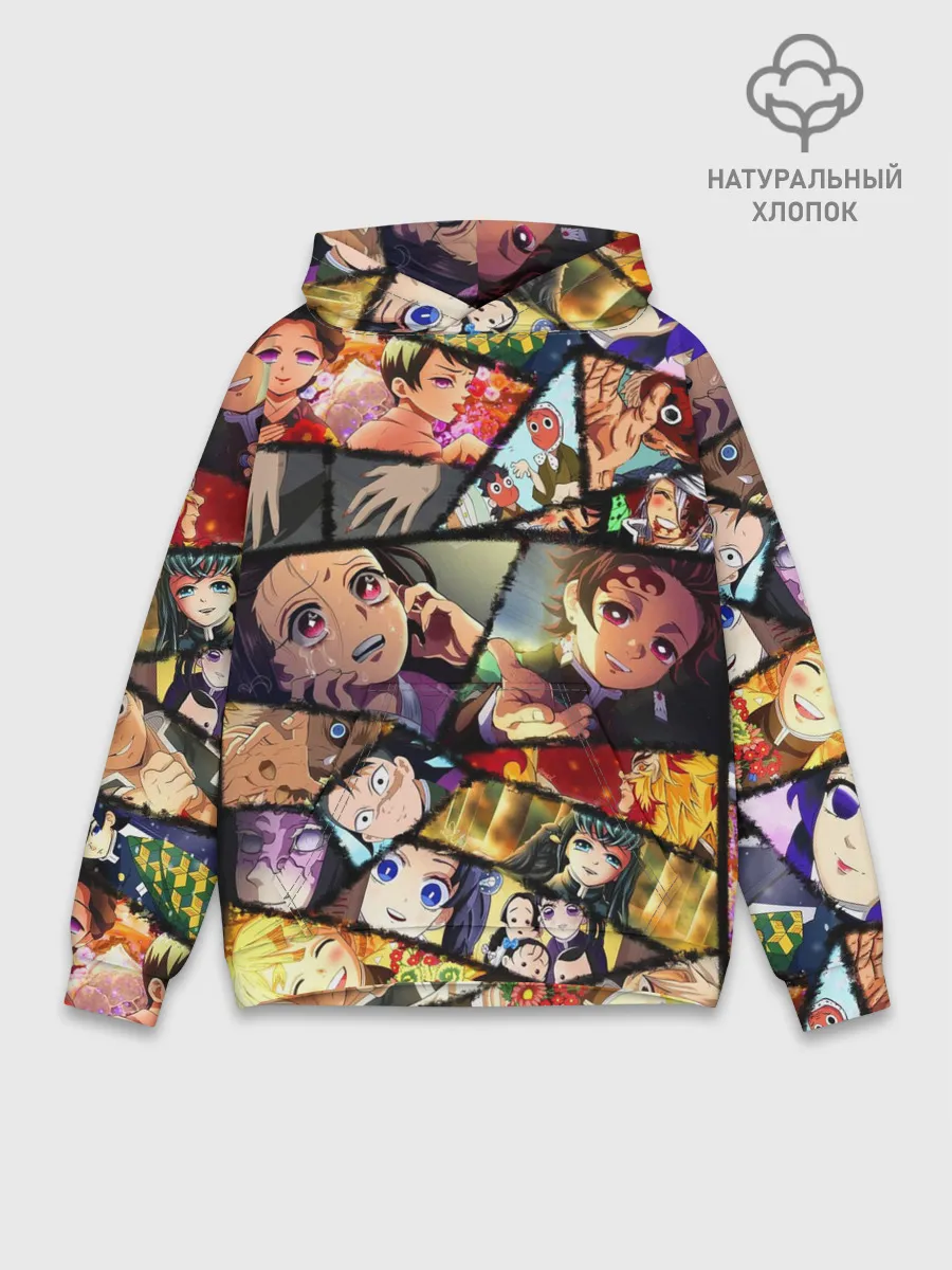 Худи мужской база хлопок / КЛИНОК РАССЕКАЮЩИЙ ДЕМОНОВ