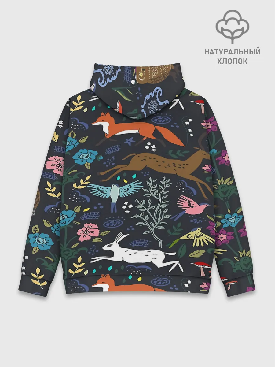 Худи мужской база хлопок / Звери и Природа