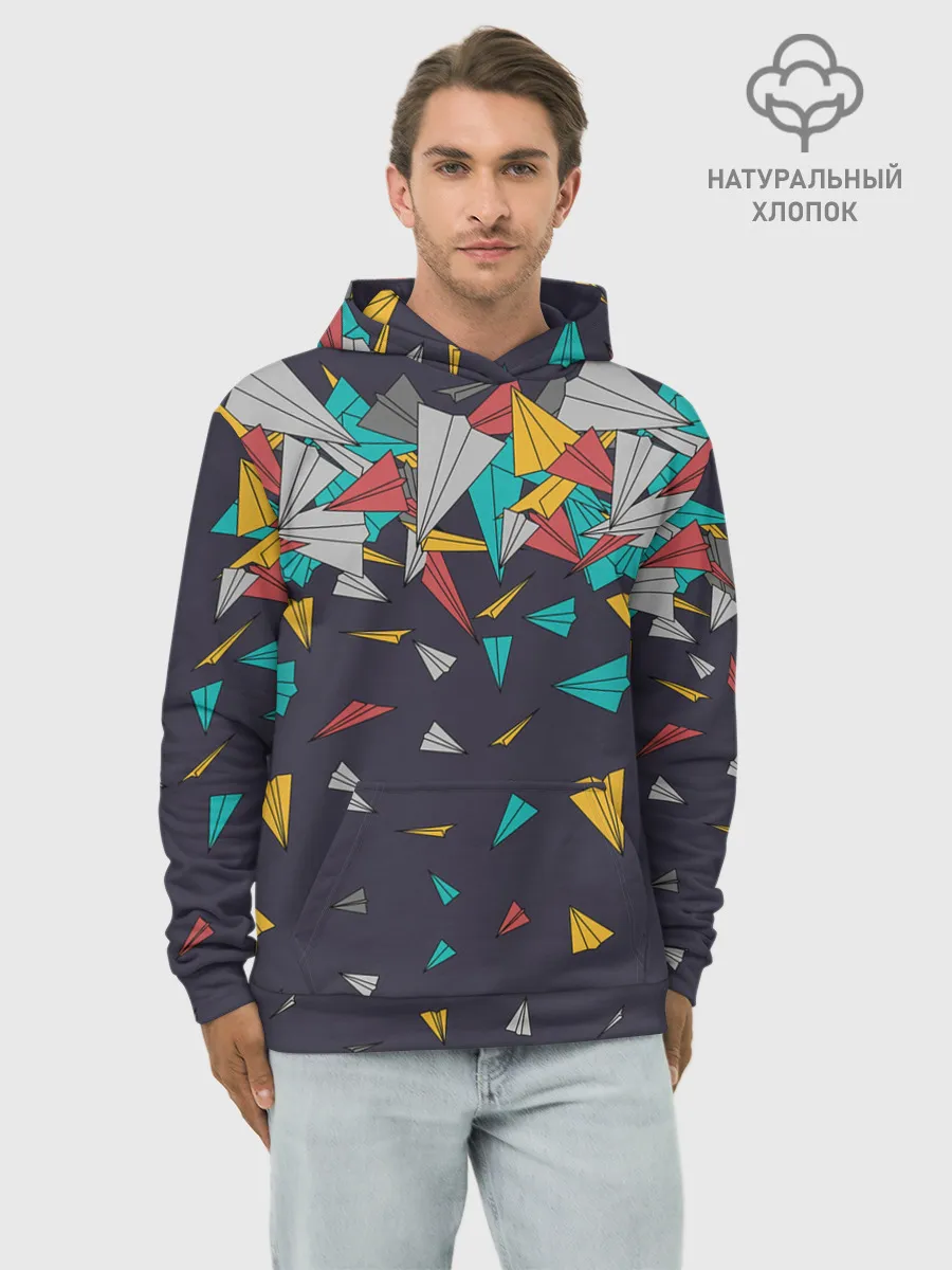 Худи мужской база хлопок / Самолётики