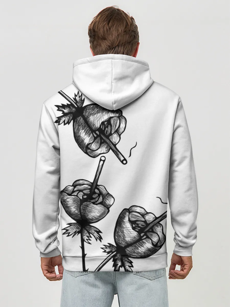 Худи мужской база хлопок / Дымящие розы