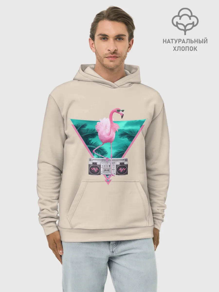 Худи мужской база хлопок / Фламинго