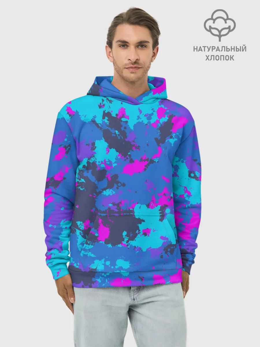 Худи мужской база хлопок / Неоновые краски