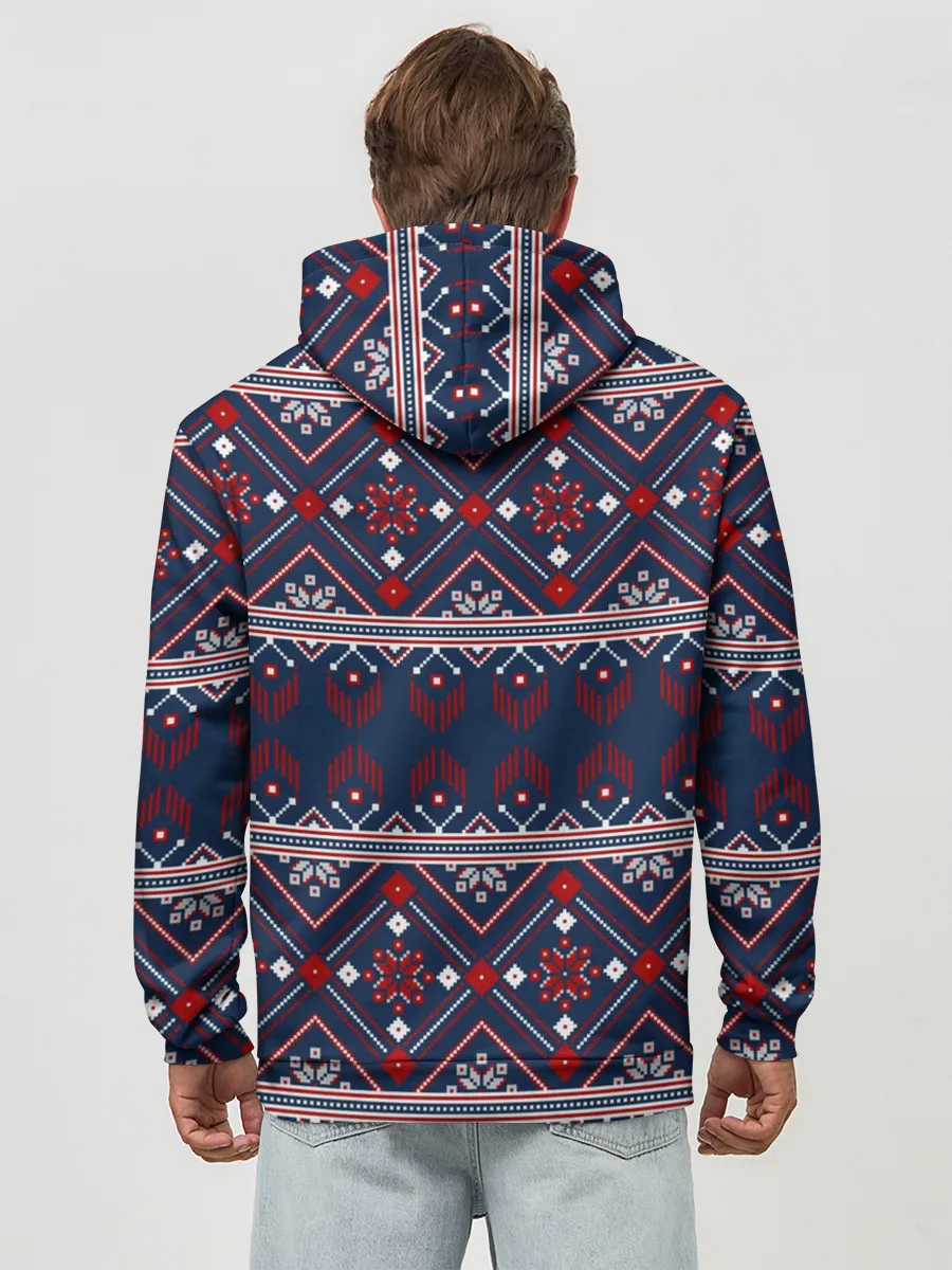 Худи мужской база хлопок / Русские народные узоры