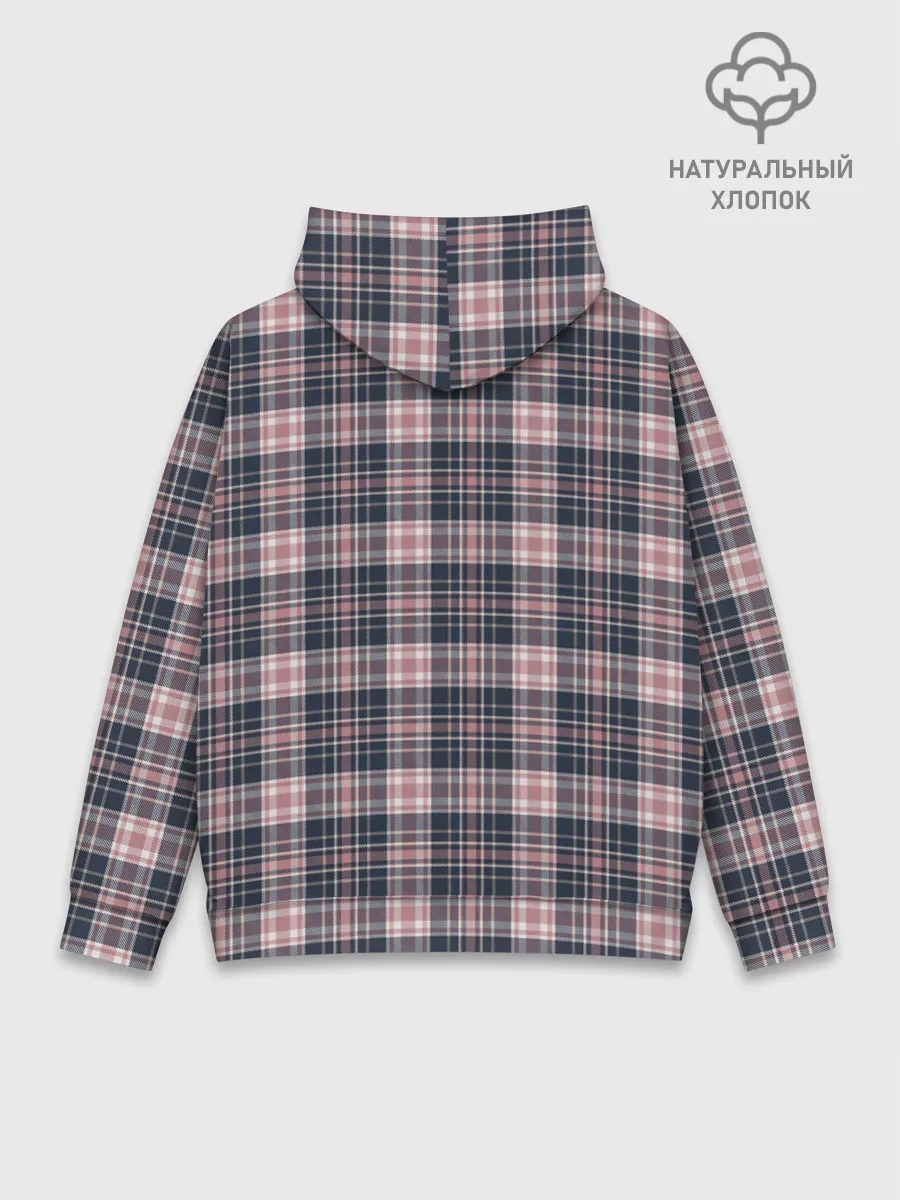 Худи мужской база хлопок / Клеточный узор