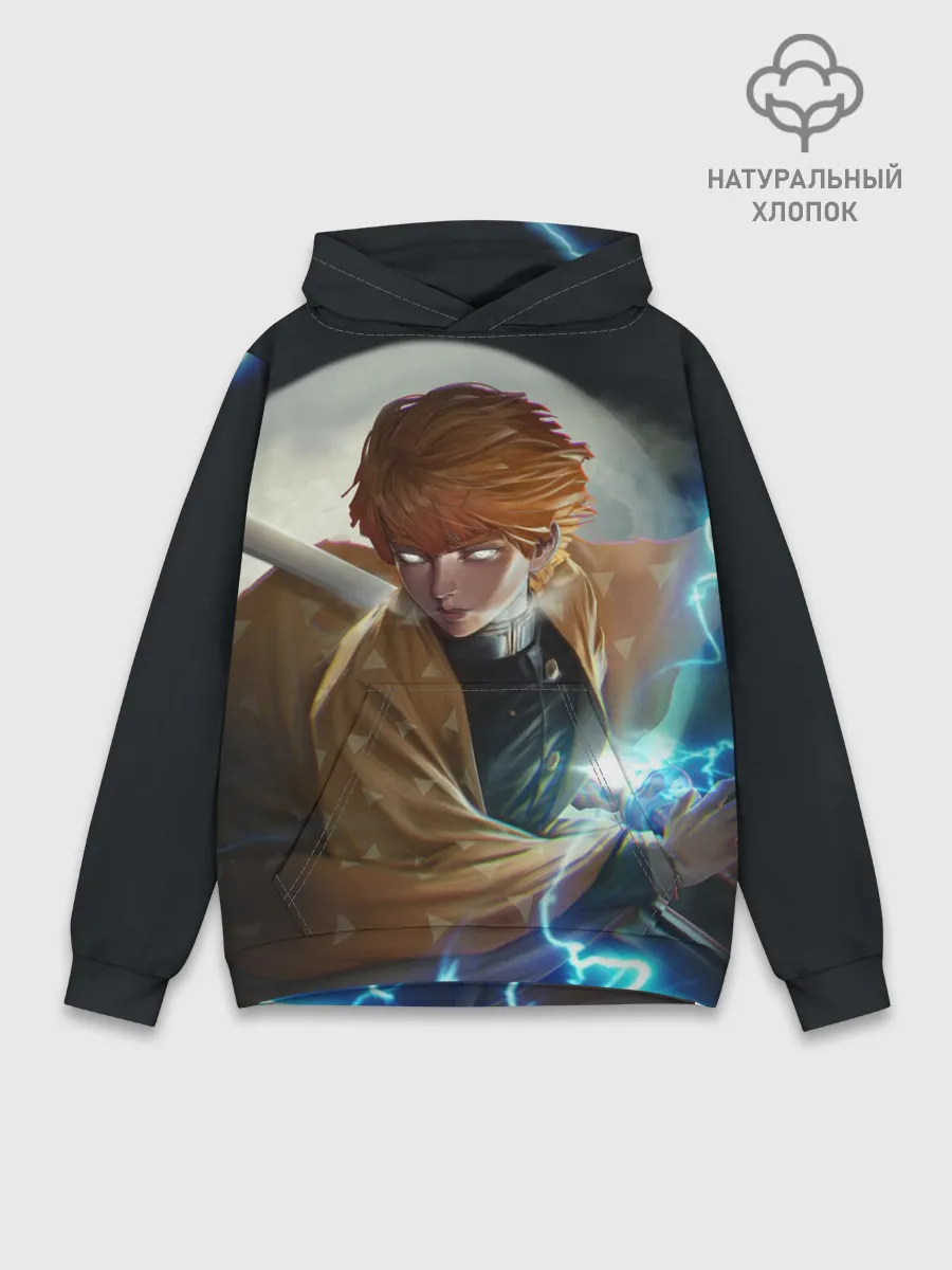 Худи мужской база хлопок / КЛИНОК РАССЕКАЮЩИЙ ДЕМОНОВ