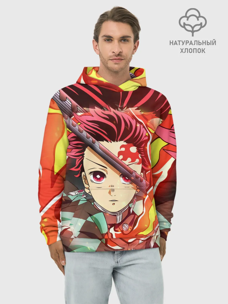 Худи мужской база хлопок / КЛИНОК РАССЕКАЮЩИЙ ДЕМОНОВ