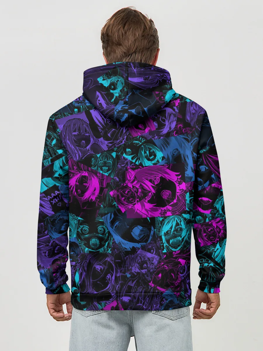 Худи мужской база хлопок / Neon Ahegao