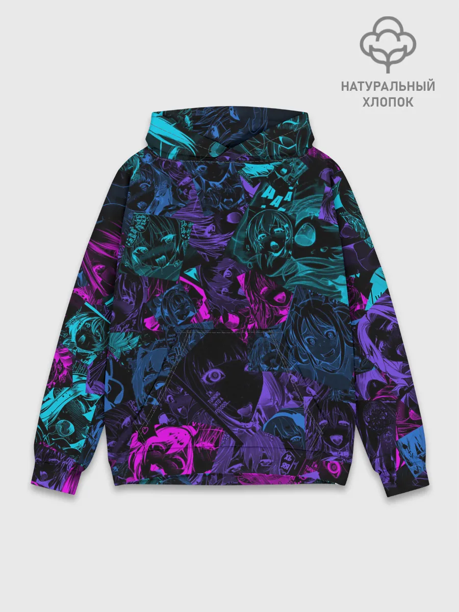 Худи мужской база хлопок / Neon Ahegao