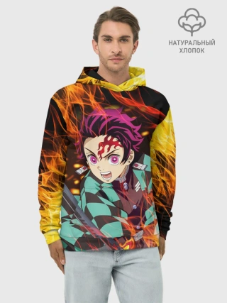 Худи мужской база хлопок / КЛИНОК РАССЕКАЮЩИЙ ДЕМОНОВ