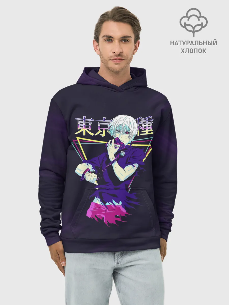 Худи мужской база хлопок / Канеки Кен под 80-е