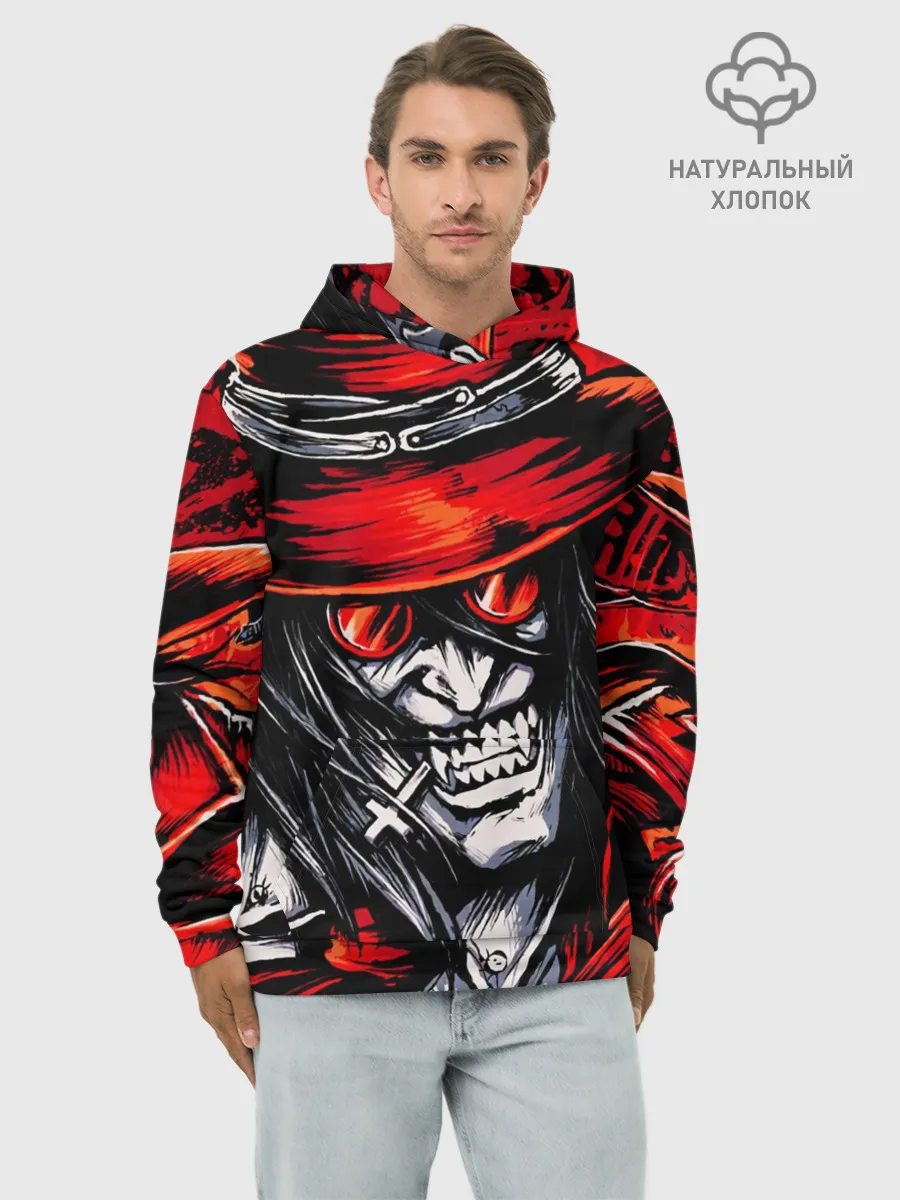 Худи мужской база хлопок / ALUCARD IN RED