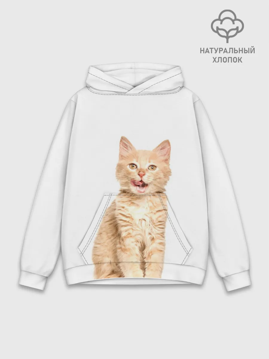 Худи мужской база хлопок / Кошечка
