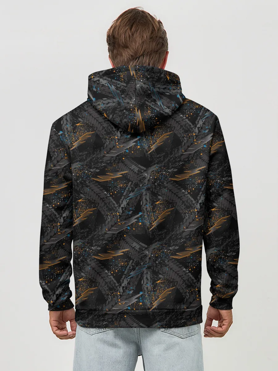 Худи мужской база хлопок / Следы шин велосипеда