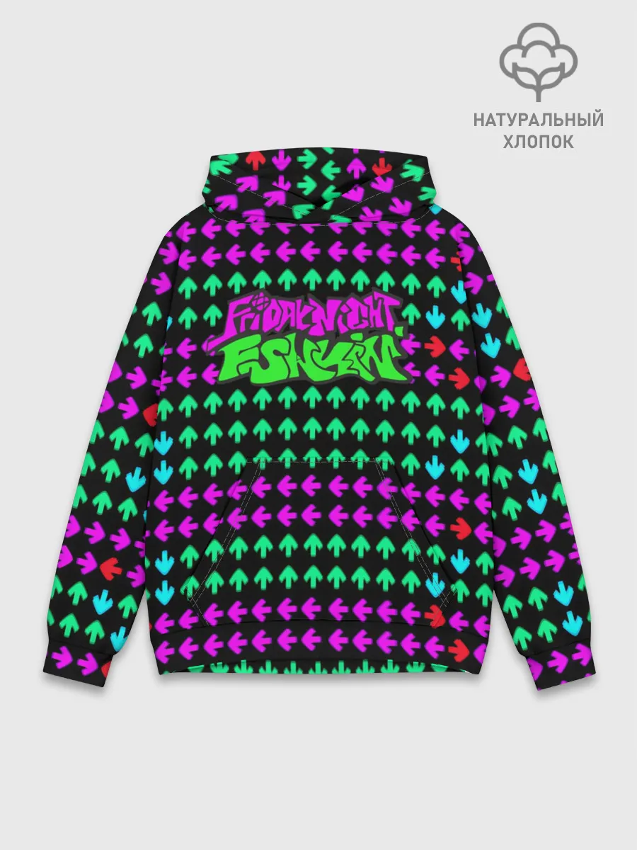 Худи мужской база хлопок / Неон Friday Night Funkin