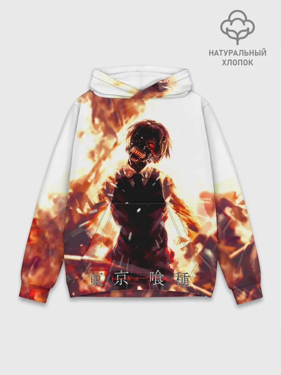 Худи мужской база хлопок / Канеки Кен в огне