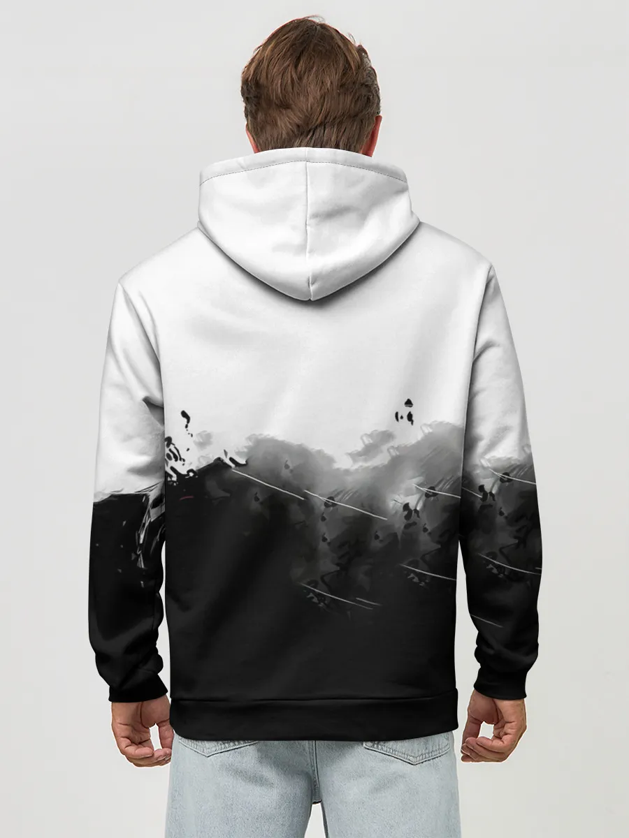 Худи мужской база хлопок / Канеки Кен черно-белый