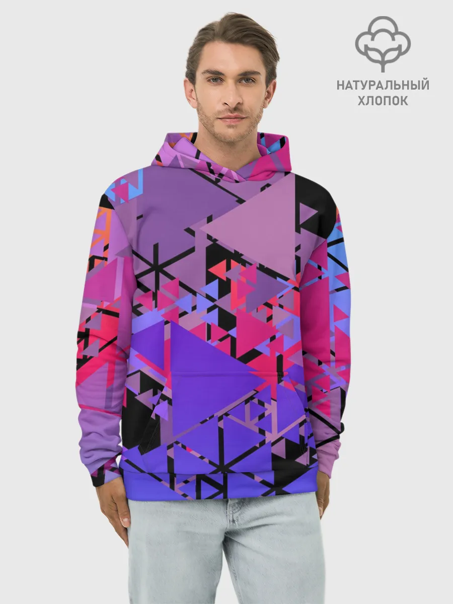 Худи мужской база хлопок / Треугольники