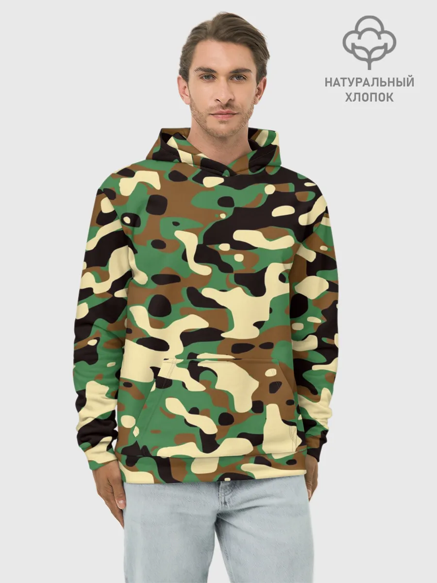 Худи мужской база хлопок / Камуфляж