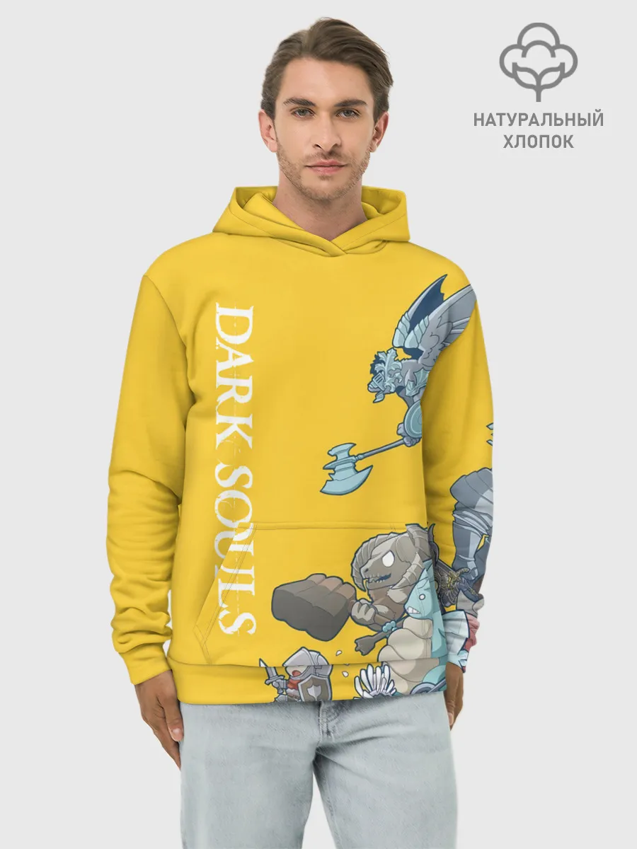 Худи мужской база хлопок / RUN HERO RUN