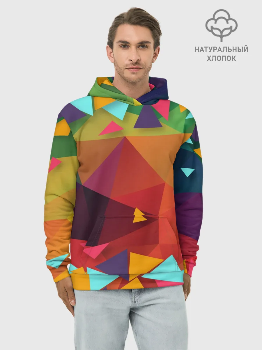 Худи мужской база хлопок / Геометрическая Абстракция