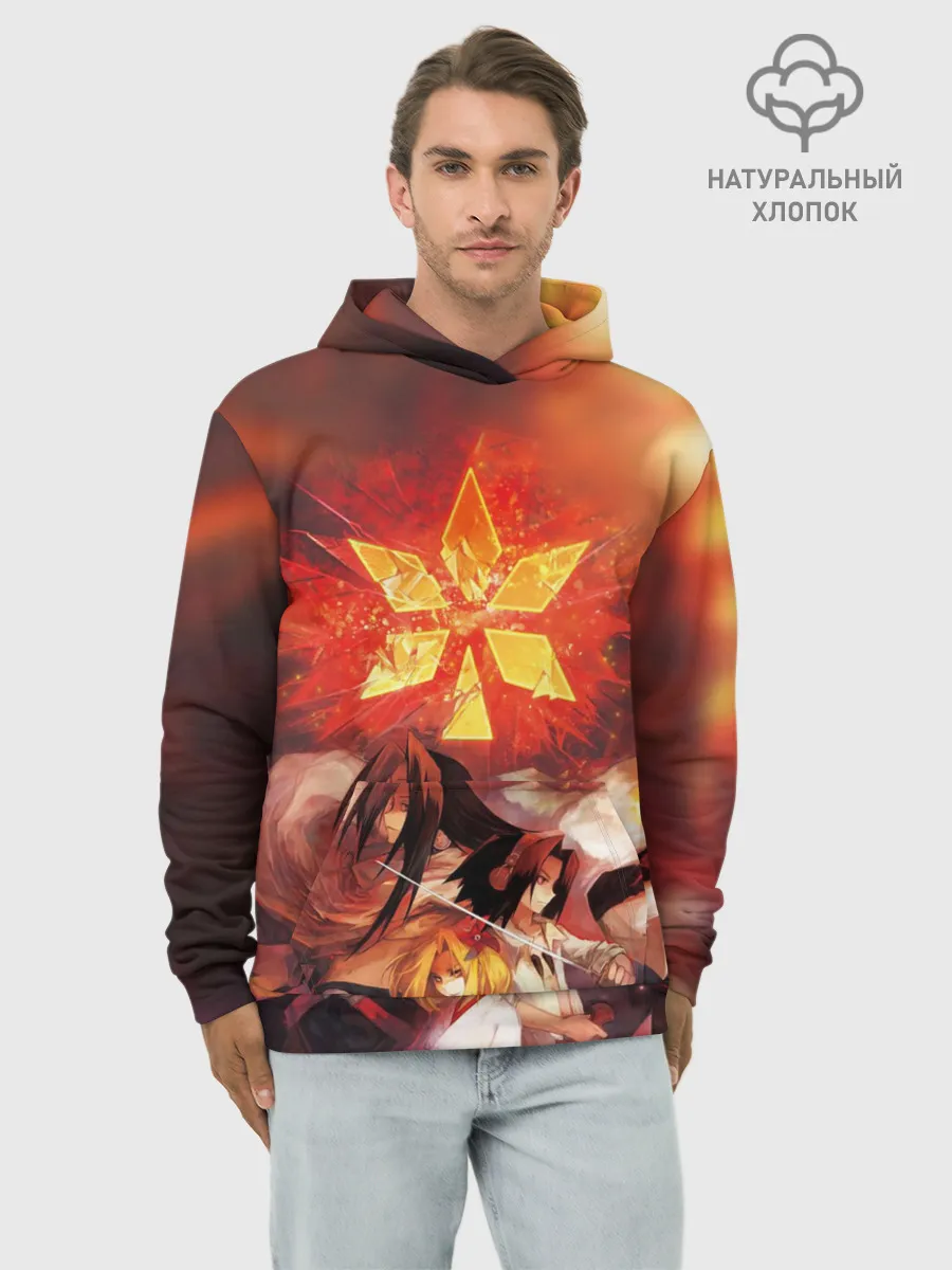 Худи мужской база хлопок / Шаман Кинг