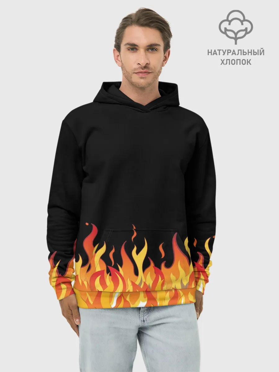 Худи мужской база хлопок / ОГОНЬ И НИЧЕГО ЛИШНЕГО