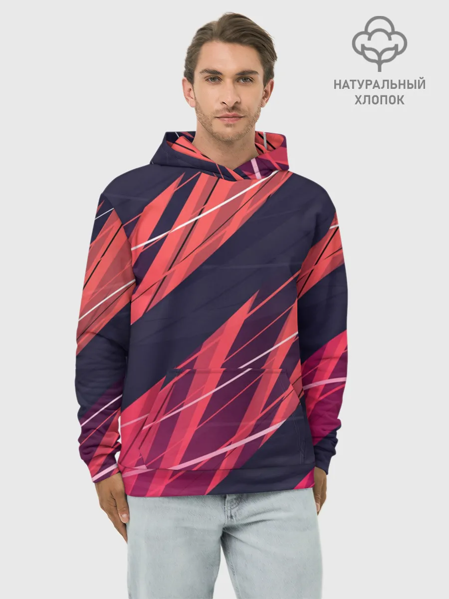 Худи мужской база хлопок / Абстракция ,,Холодный Огонь